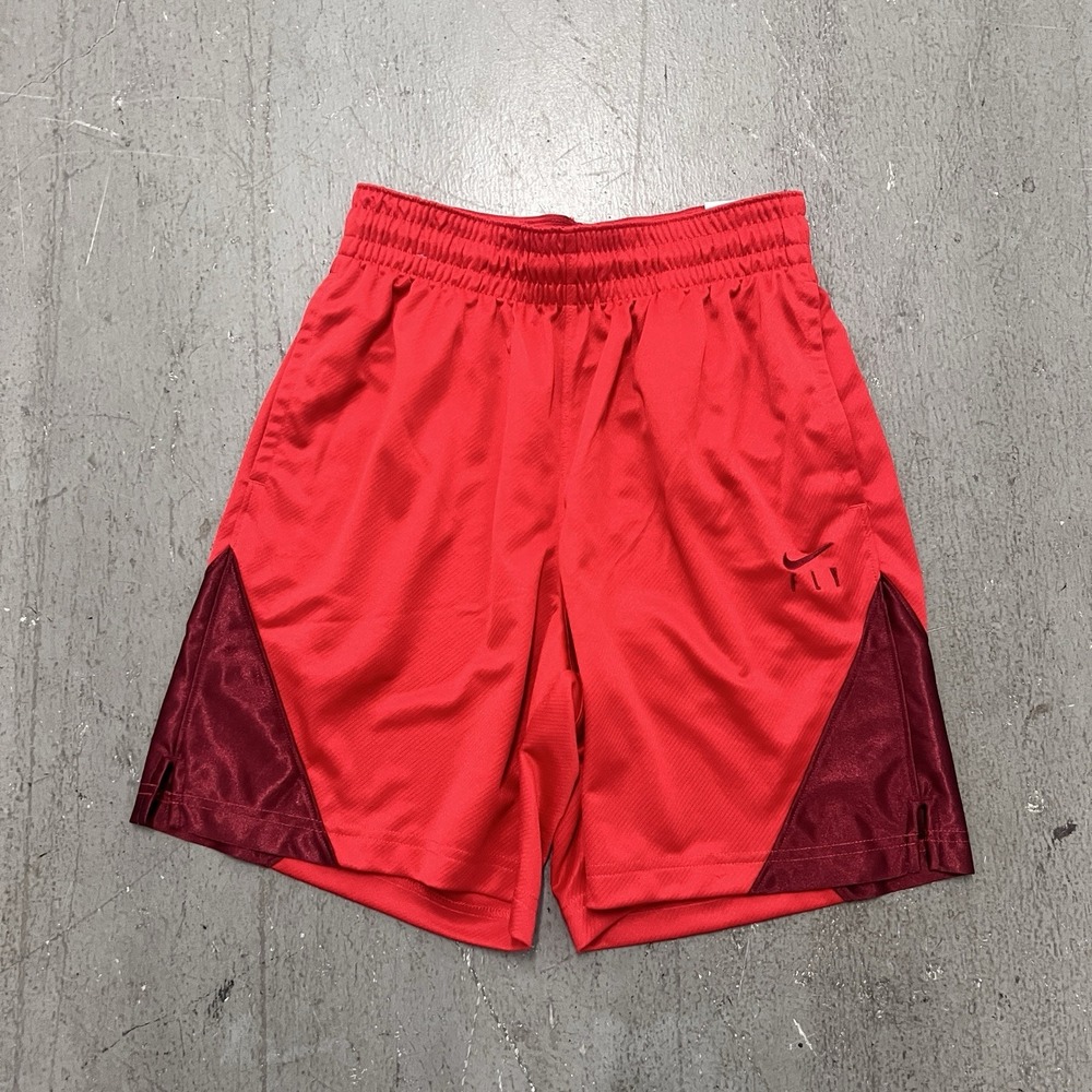 Nike Dri-FIT Men's Red Athletic Shorts XS Two-Tone Maroon Panel Training Fly